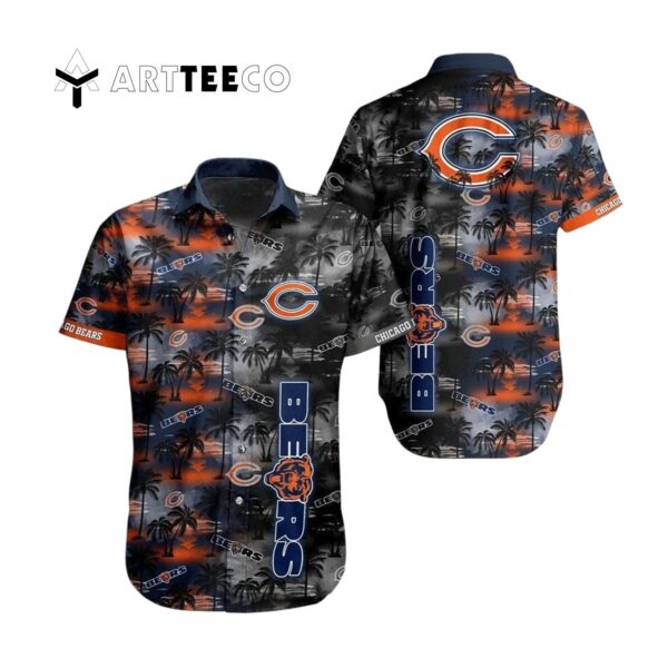 Chicago Bears Tropical Island Pattern Hawaiian Shirt 1