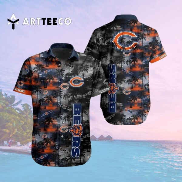 Chicago Bears Tropical Island Pattern Hawaiian Shirt 2