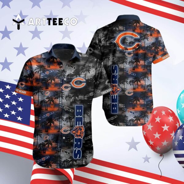 Chicago Bears Tropical Island Pattern Hawaiian Shirt 4