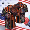 Chicago Bears Us Flag Skull Tropical Hawaiian Shirt 4