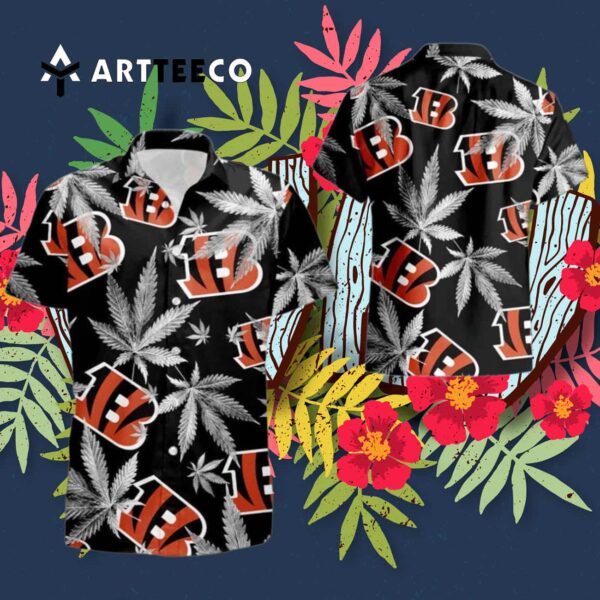 Cincinnati Bengals Black Summer Hawaiian Shirt 3
