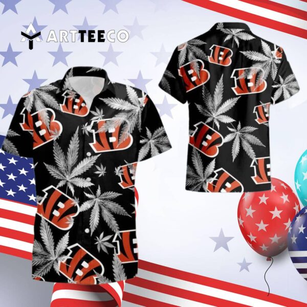Cincinnati Bengals Black Summer Hawaiian Shirt 4