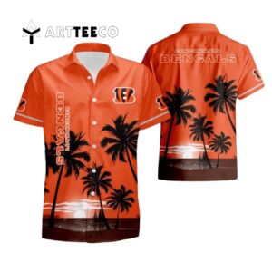 Cincinnati Bengals Coconut Night Moon Summer Hawaiian Shirt 1