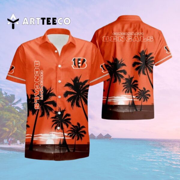 Cincinnati Bengals Coconut Night Moon Summer Hawaiian Shirt 2