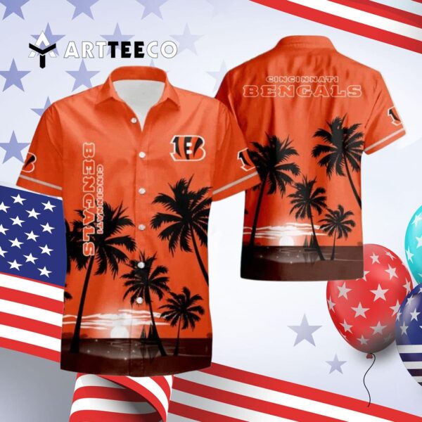 Cincinnati Bengals Coconut Night Moon Summer Hawaiian Shirt 4