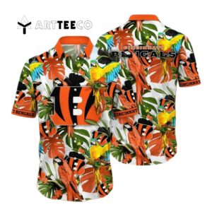 Cincinnati Bengals Flower Colorful Pattern Hawaiian Shirt 1