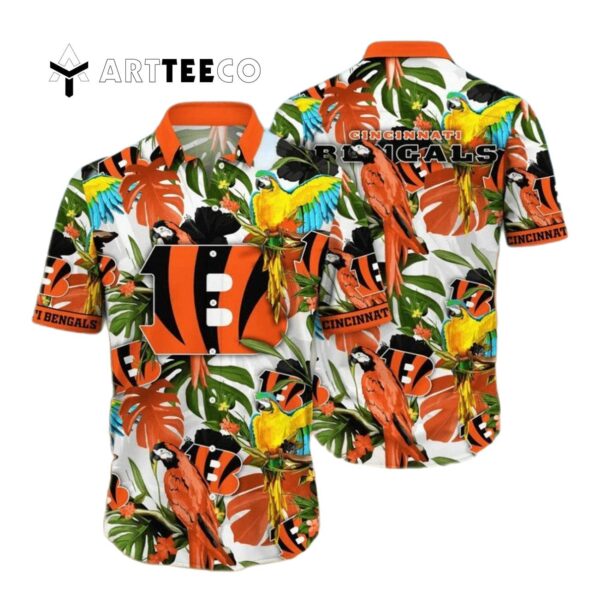 Cincinnati Bengals Flower Colorful Pattern Hawaiian Shirt 1