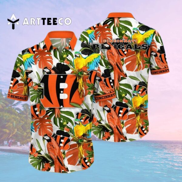 Cincinnati Bengals Flower Colorful Pattern Hawaiian Shirt 2