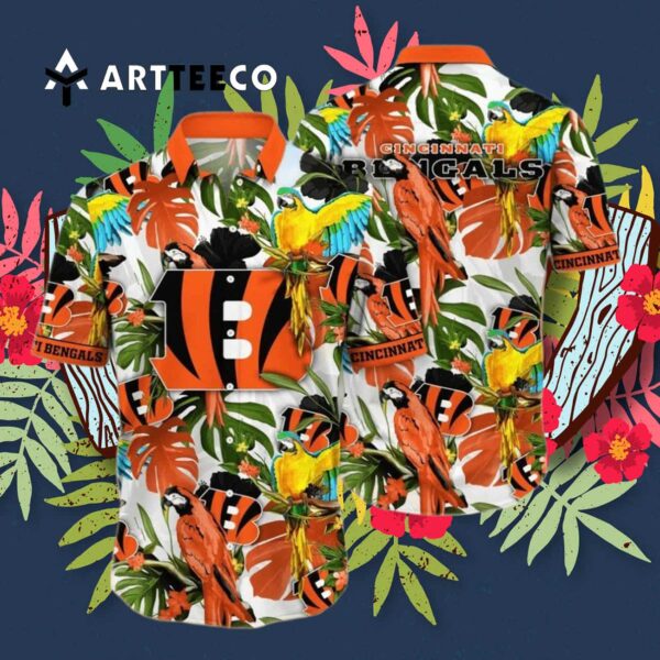 Cincinnati Bengals Flower Colorful Pattern Hawaiian Shirt 3