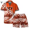 Cincinnati Bengals Team Logo Pattern Us Flag Hawaiian Shirt and Shorts Set