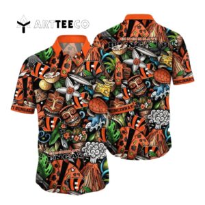 Cincinnati Bengals Tiki Pattern Hawaiian Shirt 1