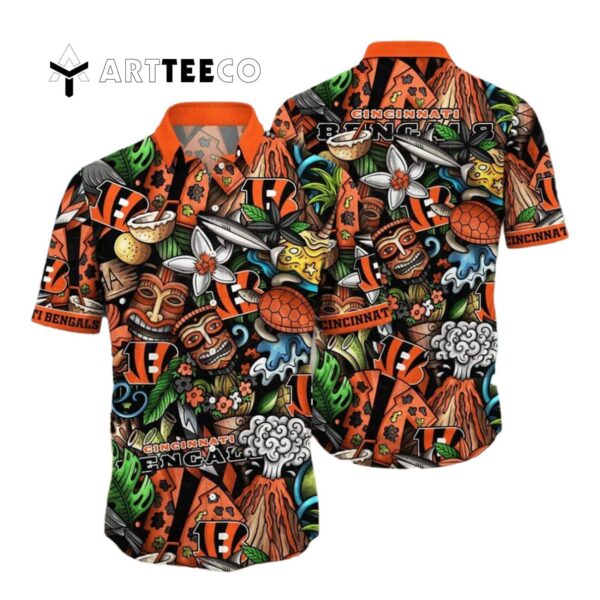 Cincinnati Bengals Tiki Pattern Hawaiian Shirt 1