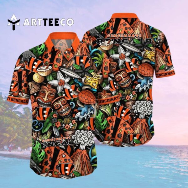 Cincinnati Bengals Tiki Pattern Hawaiian Shirt 2