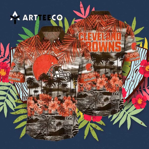 Cleveland Browns Beach Vintage Hawaiian Shirt 3