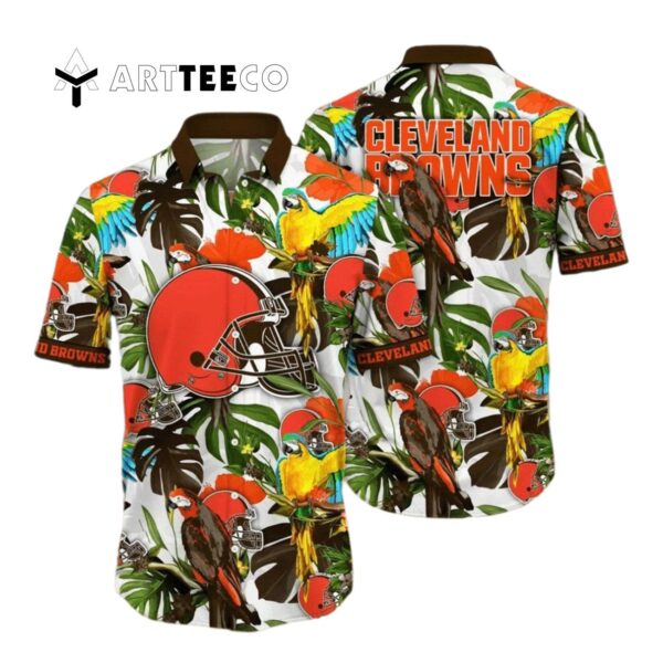 Cleveland Browns Flower Colorful Hawaiian Shirt 1