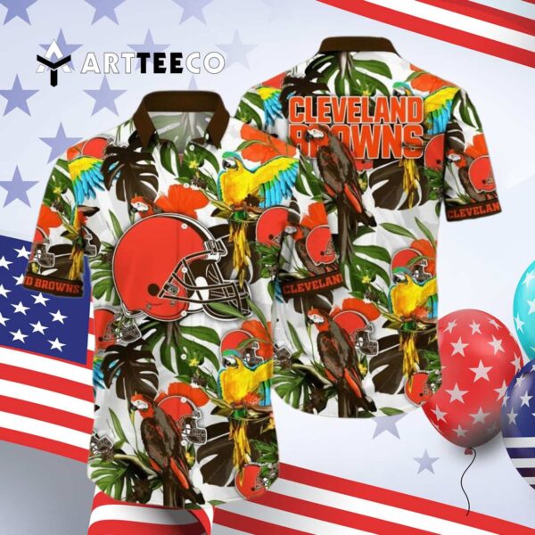 Cleveland Browns Flower Colorful Hawaiian Shirt 4
