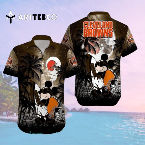 Cleveland Browns Mickey Mouse Aloha Hawaiian Shirt 2