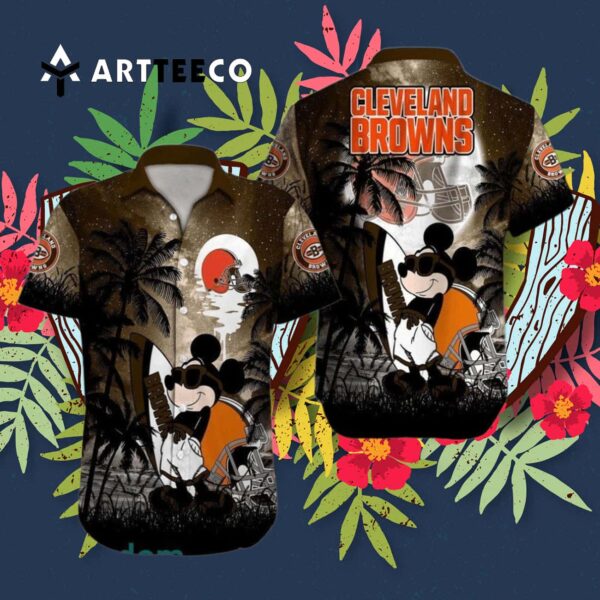 Cleveland Browns Mickey Mouse Aloha Hawaiian Shirt 3
