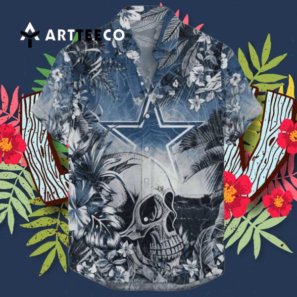 Cleveland Browns Skull Tropical Flower Pattern Hawaiian Shirt 3