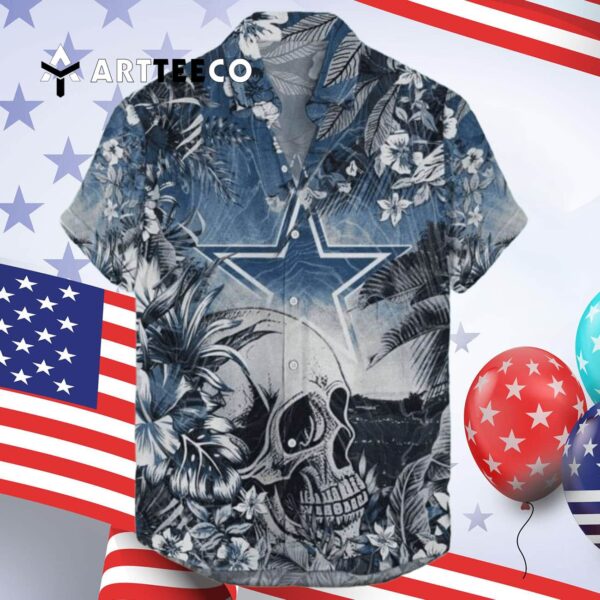 Cleveland Browns Skull Tropical Flower Pattern Hawaiian Shirt 4