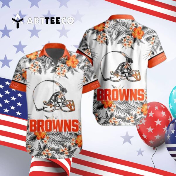 Cleveland Browns Special Floral Tropical Hawaiian Shirt 4