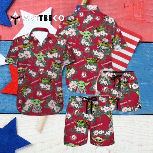 Crimson Tide Baby Yoda Hawaiian Shirt 4 4