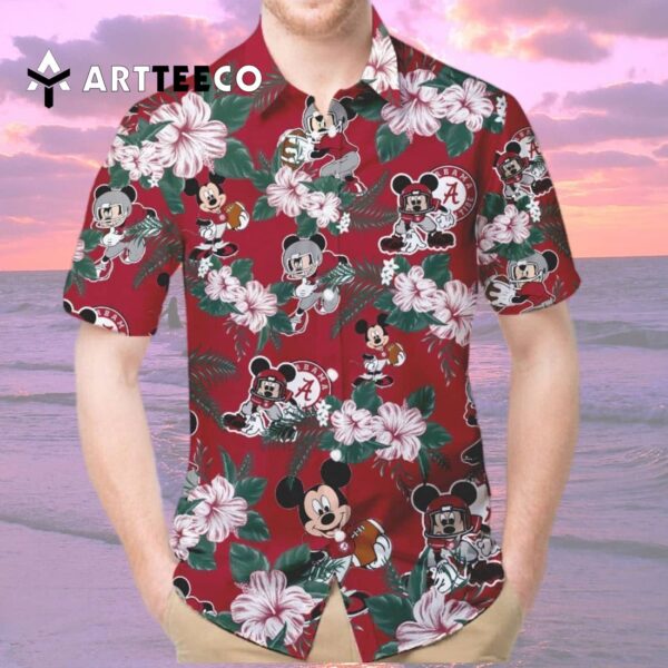 Crimson Tide Mickey Mouse Hawaiian Shirt 2 2