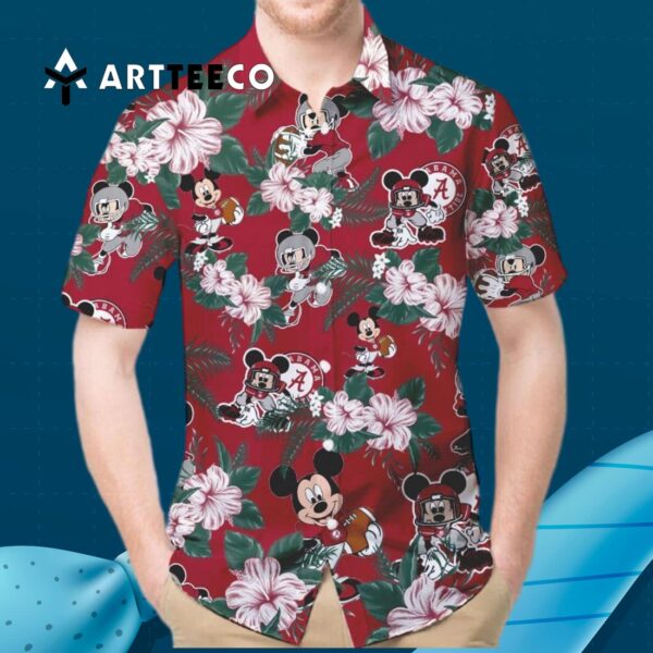 Crimson Tide Mickey Mouse Hawaiian Shirt 2 3
