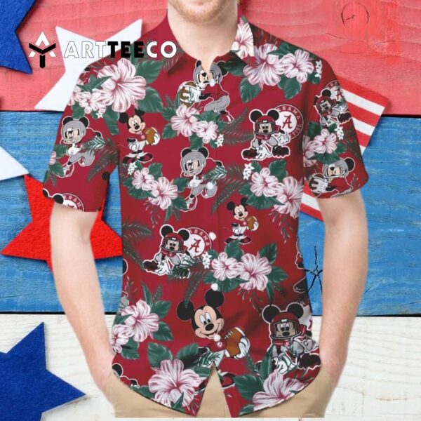 Crimson Tide Mickey Mouse Hawaiian Shirt 2 4