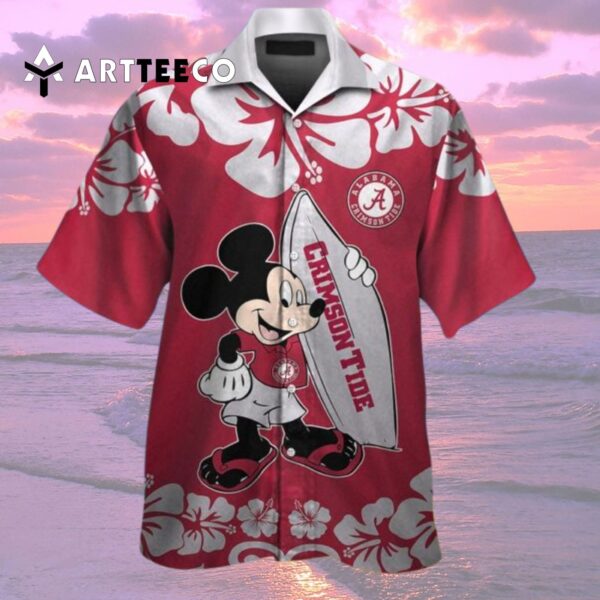Crimson Tide Mickey Mouse Hawaiian Shirt 3 2