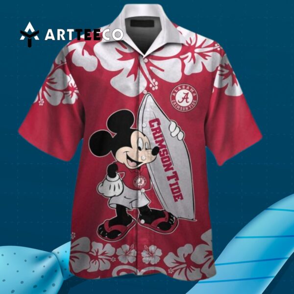 Crimson Tide Mickey Mouse Hawaiian Shirt 3 3
