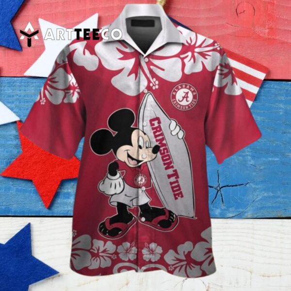 Crimson Tide Mickey Mouse Hawaiian Shirt 3 4