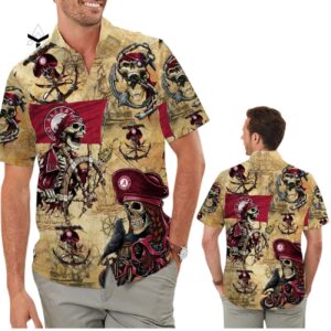 Crimson Tide Pirates Retro Hawaiian Shirt 1
