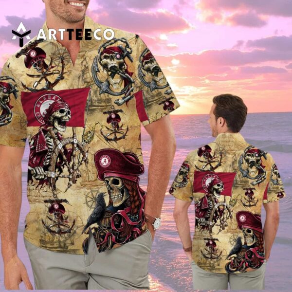 Crimson Tide Pirates Retro Hawaiian Shirt 2