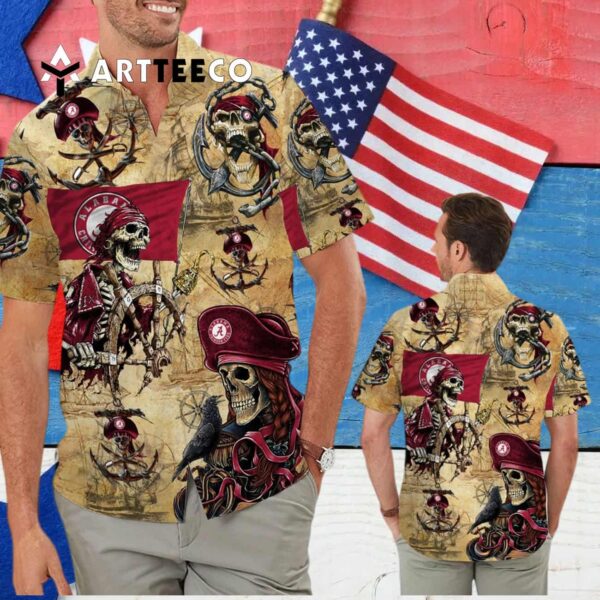 Crimson Tide Pirates Retro Hawaiian Shirt 4