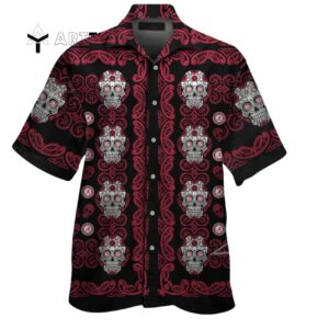 Crimson Tide Skull Hawaiian Shirt 1