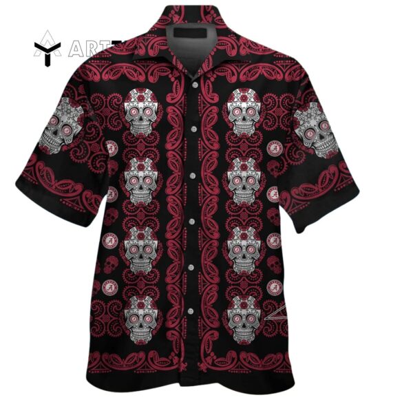 Crimson Tide Skull Hawaiian Shirt 1