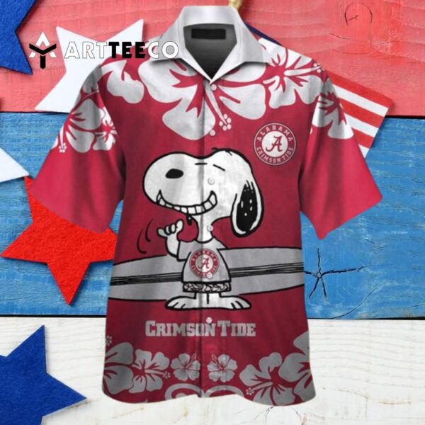 Crimson Tide Snoopy Hawaiian Shirt 3 4