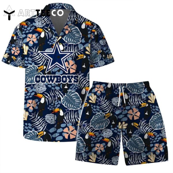 Dallas Cowboys Team Logo Pattern Champions Hawaiian Shirt and Shorts Set