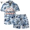 Dallas Cowboys Team Logo Pattern Football Hawaiian Shirt and Shorts Set