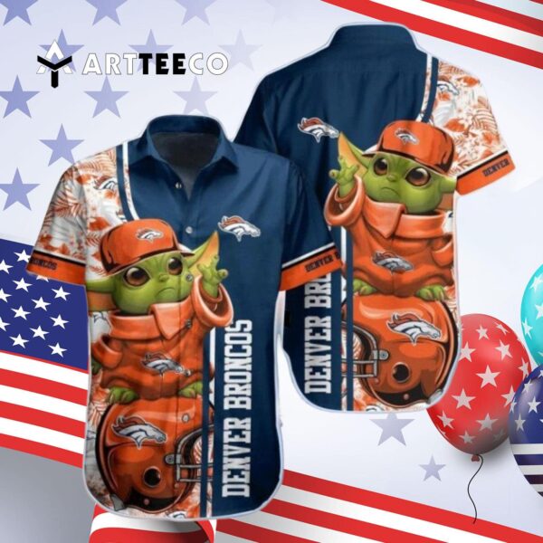 Denver Broncos Baby Yoda Hawaiian Shirt 4