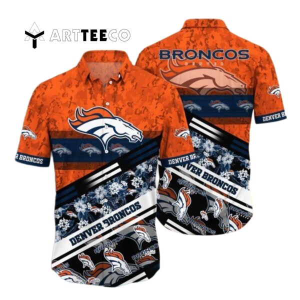 Denver Broncos Camouflage Pattern Hawaiian Shirt 1