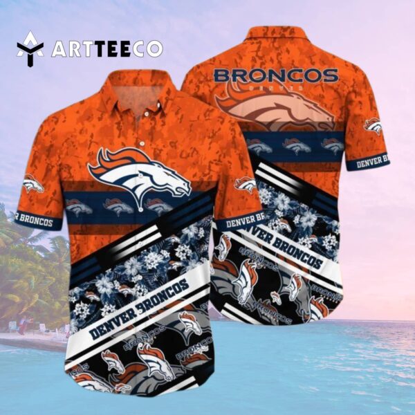 Denver Broncos Camouflage Pattern Hawaiian Shirt 2