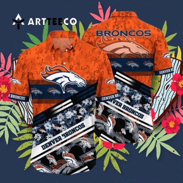 Denver Broncos Camouflage Pattern Hawaiian Shirt 3