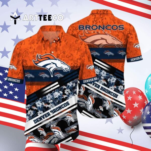 Denver Broncos Camouflage Pattern Hawaiian Shirt 4