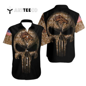 Denver Broncos Camouflage Skull Hawaiian Shirt 1