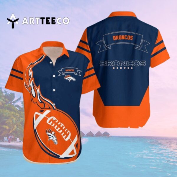 Denver Broncos Flame Ball Hawaiian Shirt 2