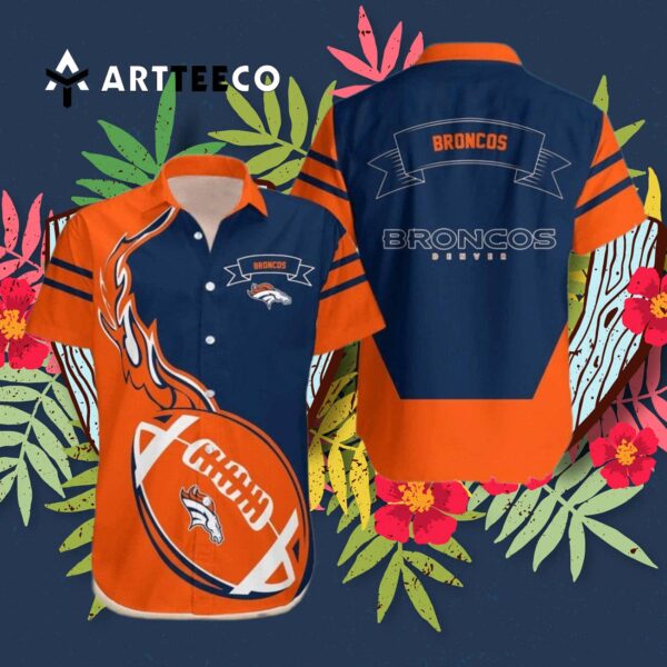 Denver Broncos Flame Ball Hawaiian Shirt 3