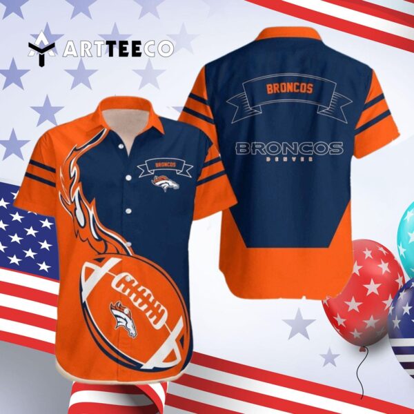 Denver Broncos Flame Ball Hawaiian Shirt 4