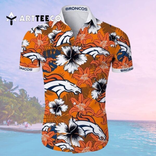 Denver Broncos Flower Summer Pattern Hawaiian Shirt 2